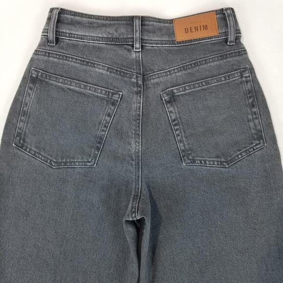Sezane Jeans Womens US 2 FR 34 Gray Le Crop High Rise Wide Leg Denim Pants NWOT - Picture 7 of 12